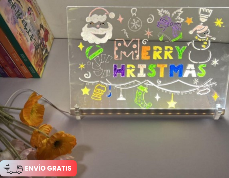 Quadro branco acrílico com luz LED