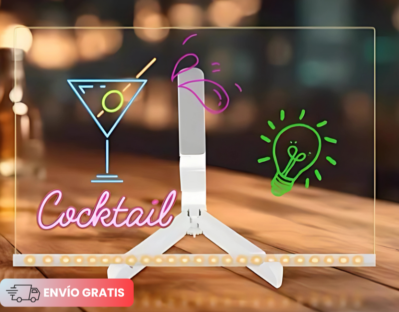 Quadro branco acrílico com luz LED