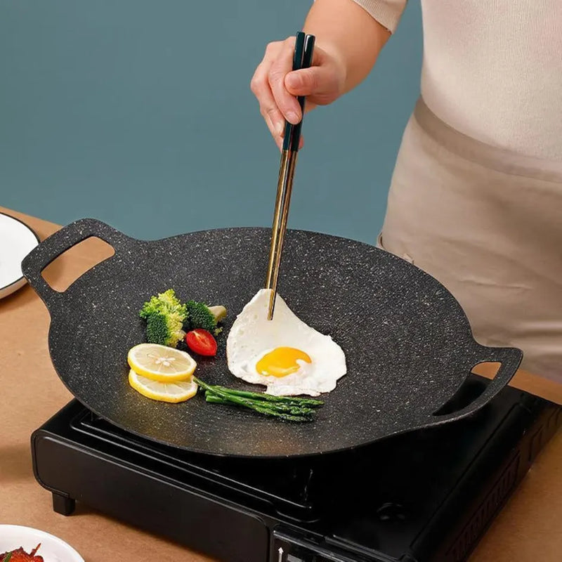 CookFlex™ – Frigideira de Pedra Vulcânica Antiaderente (Cozinhe sem Óleo e Sem Grudar Nada)