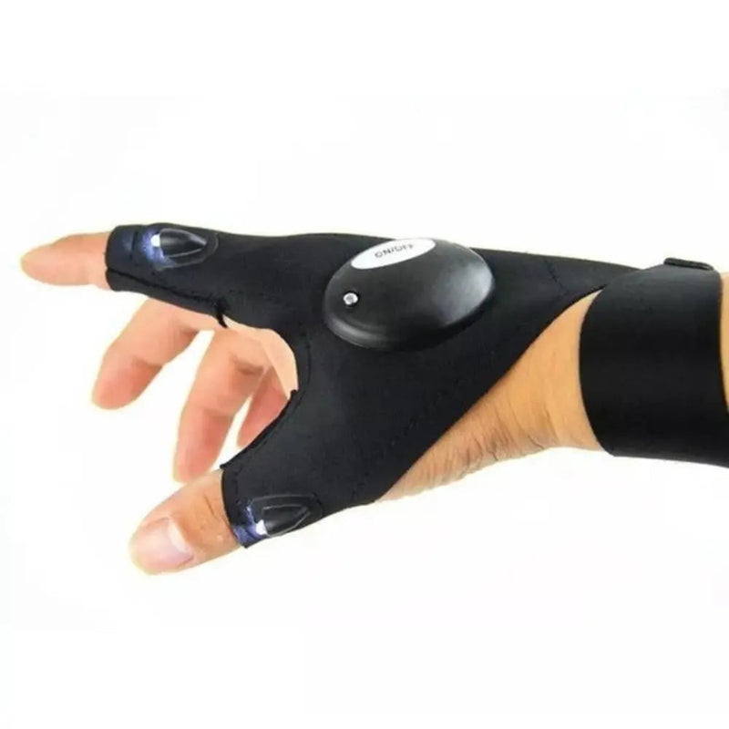 Luva Com Luz LED Iluminação Direcionada Pesca Serviços