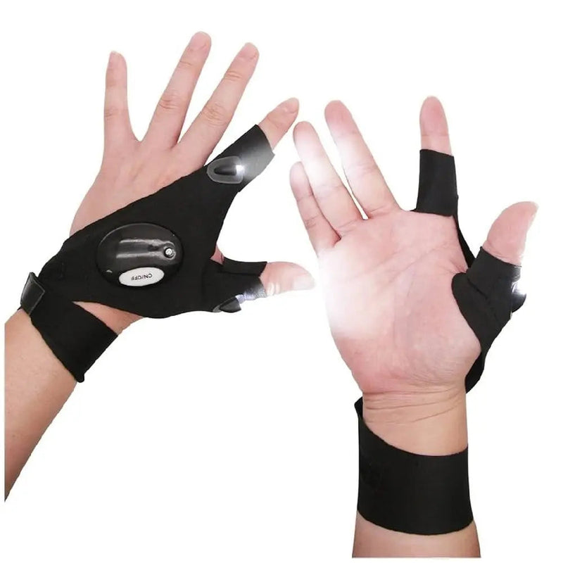 Luva Com Luz LED Iluminação Direcionada Pesca Serviços