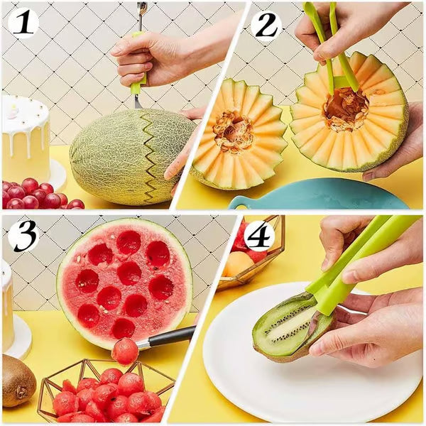 🍉Faca 3 em 1 para Frutas – Descasque, Corte e Sirva!