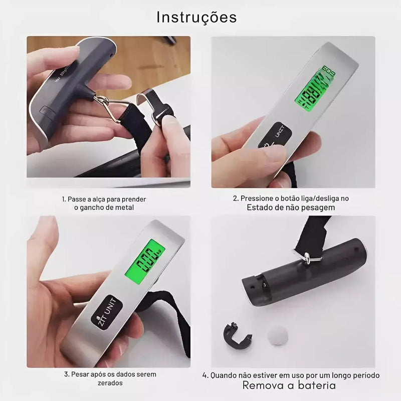 Balança Digital de Mão 50kg para Bagagem com Gancho