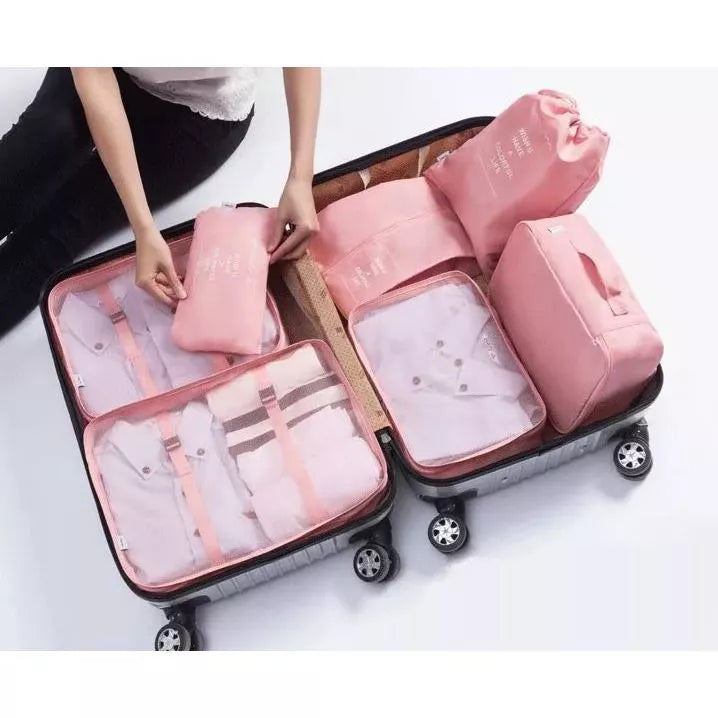 🧳 Kit Organizador de Mala 7 Peças Leve Tudo com Estilo e Sem Bagunça!