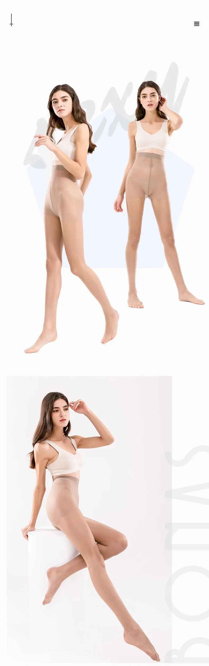 Meia calça a prova de rasgos e Anticelulite